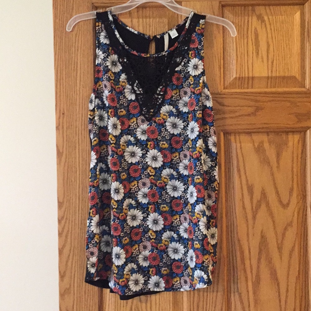 LOFT floral longer blouse tank